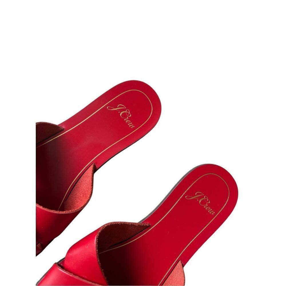 J. Crew Cypress Sandals Slides Size 7 Red Leather - image 2